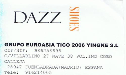 DAZZ SHOES GRUPO EUROASIATICO 2006 YINGKE, S.L.